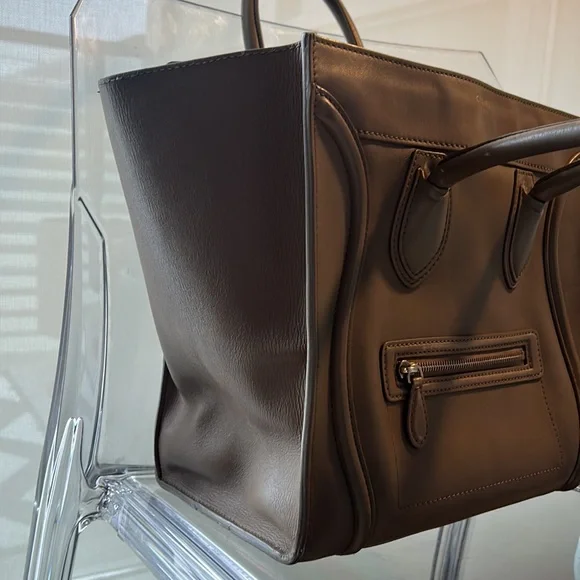 Celine Olive Green Leather Mini Luggage Tote - Picture 16 of 16